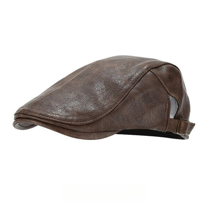 Classic Brown Leather Cap