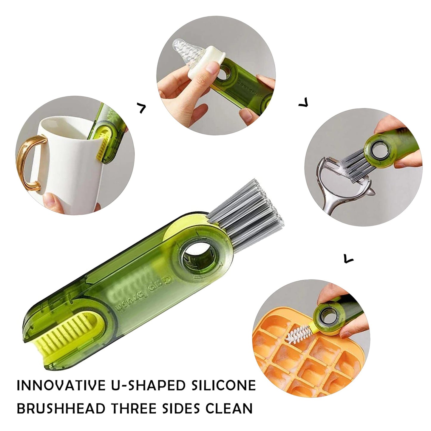 Multi Purpose U Shaped Water Bottle Cleaner Brush