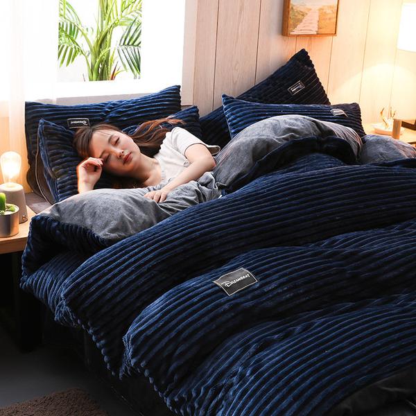 Plush Corduroy Soft Velvet Bedding Set
