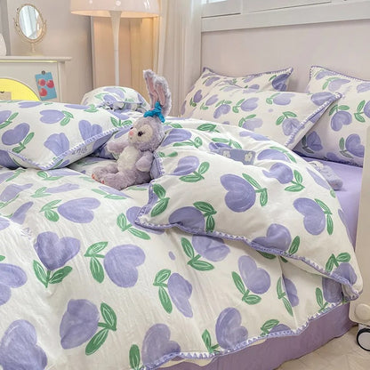 Beautiful Floral 4 Piece Bed Sheet Set
