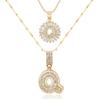 Fine 14k Gold Initial Diamond Pendant Necklace