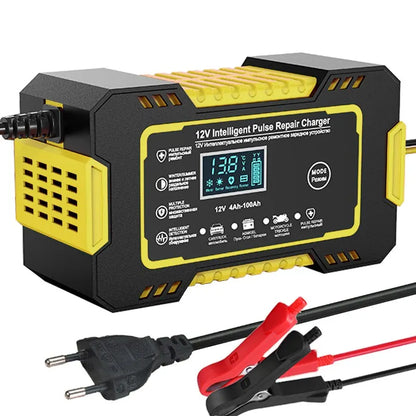 Fast Car Battery Charger 12V 6A with LCD Display - Luxicro