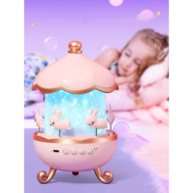 Fun Rotating Rabbit Night Light Lamp for Kids