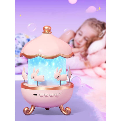 Fun Rotating Rabbit Night Light Lamp for Kids