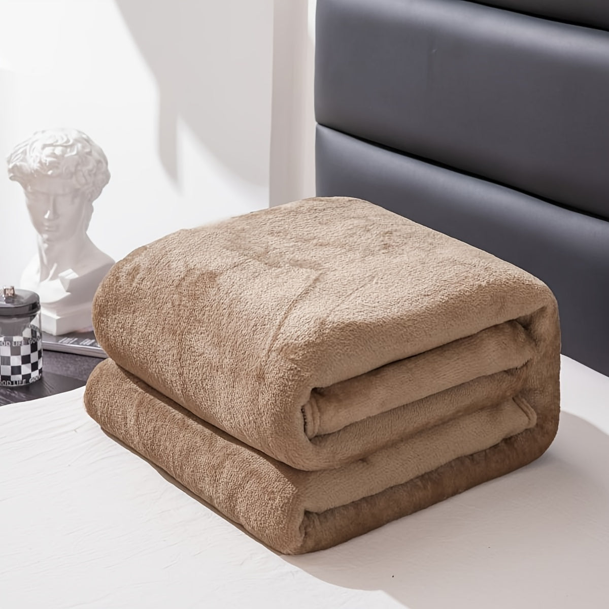 Cozy Light Grey Fuzzy Blanket