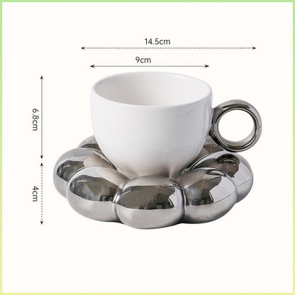 Country Style Floral Ceramic Coffee Mug Set