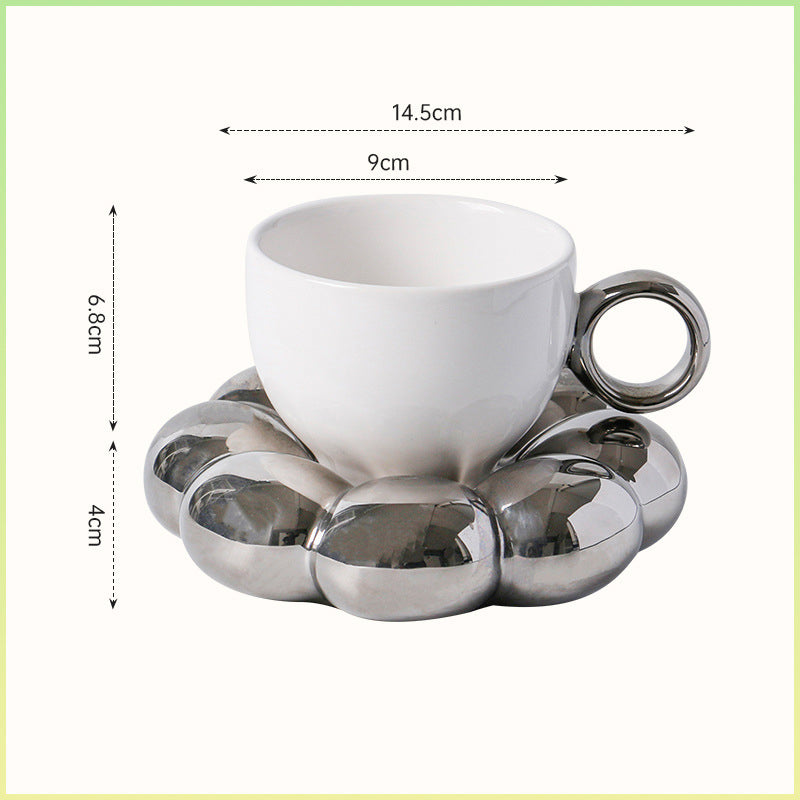 Country Style Floral Ceramic Coffee Mug Set