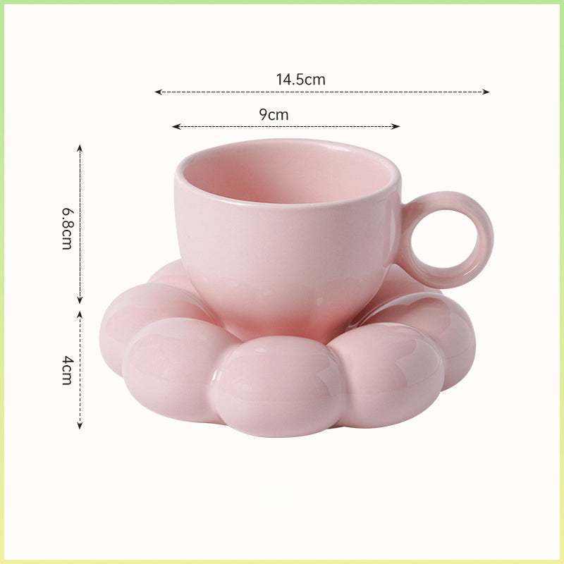 Country Style Floral Ceramic Coffee Mug Set