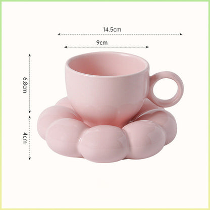 Country Style Floral Ceramic Coffee Mug Set