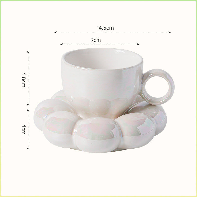Country Style Floral Ceramic Coffee Mug Set
