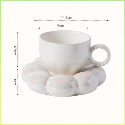 Country Style Floral Ceramic Coffee Mug Set
