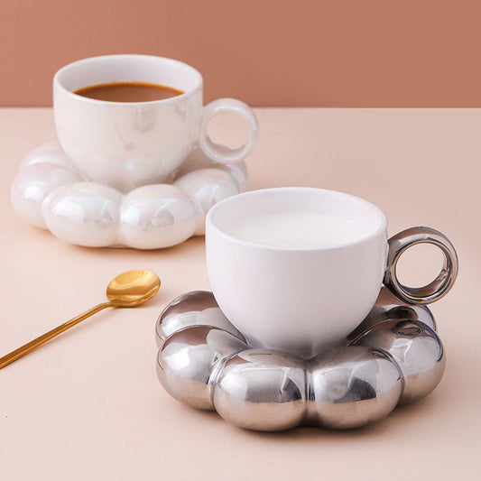 Country Style Floral Ceramic Coffee Mug Set - Luxicro