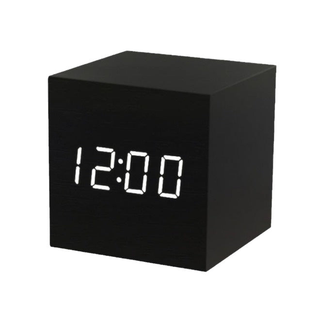 Intelligent Wood LED Digital Clock with Voice Control