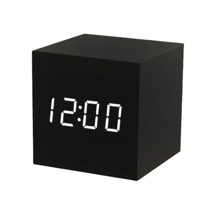 Intelligent Wood LED Digital Clock with Voice Control