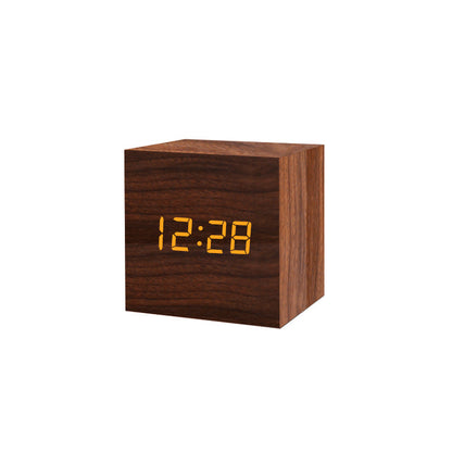 Intelligent Wood LED Digital Clock with Voice Control