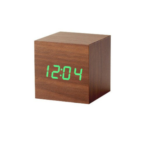 Intelligent Wood LED Digital Clock with Voice Control