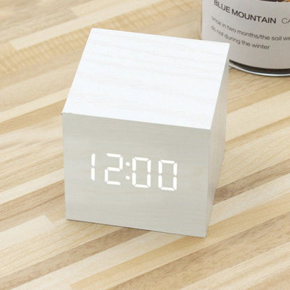 Intelligent Wood LED Digital Clock with Voice Control
