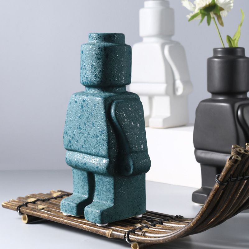 Mini Floral Robot Vase Decoration