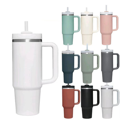 Big Thermal Travel Coffee Mug with Straw