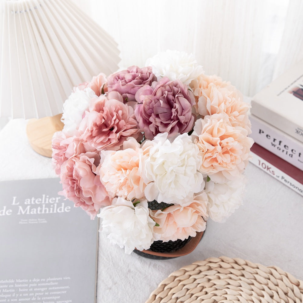 Beautiful Silk Peony Flower Centerpiece Decoration - Luxicro