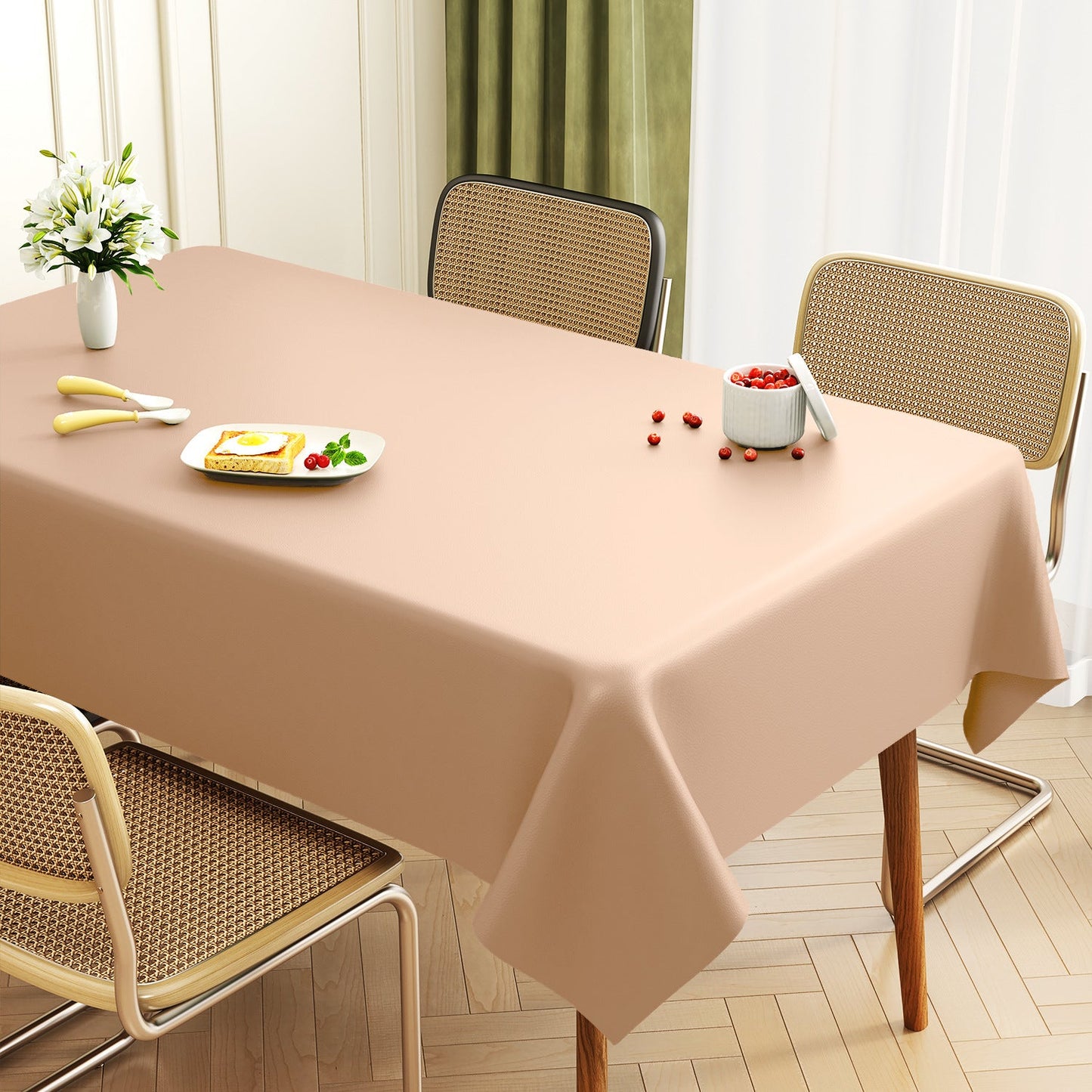 Premium Leather Rectangular Table Mat Waterproof Protector