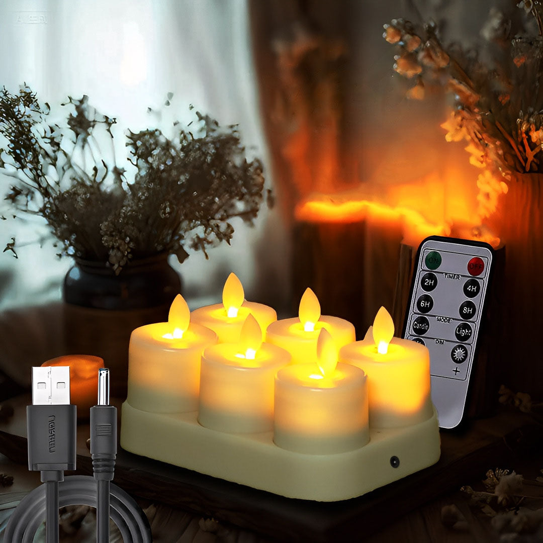 Small LED Flicker Flame Table Lamp - Luxicro