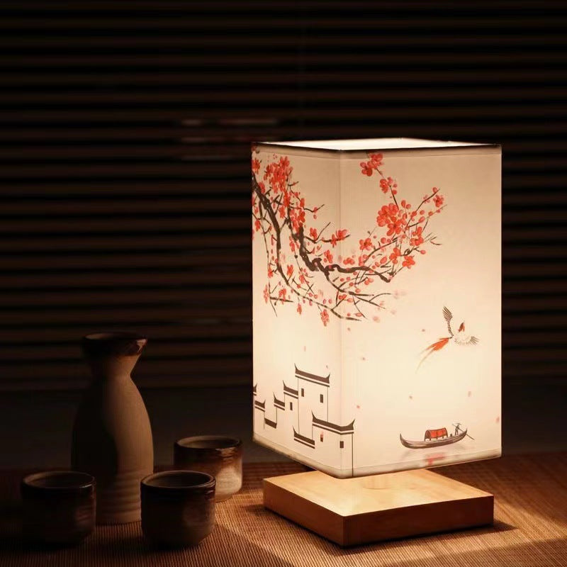 Traditional Wooden Desk Lamp for Bedroom
