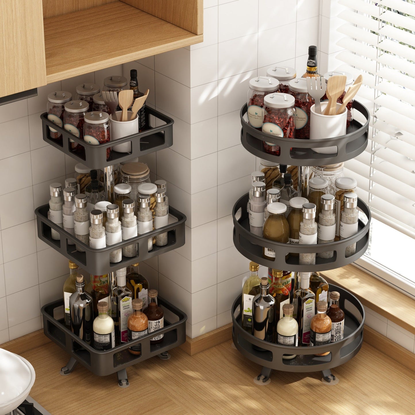 Adjustable Spice Storage Rack Organizer - Luxicro