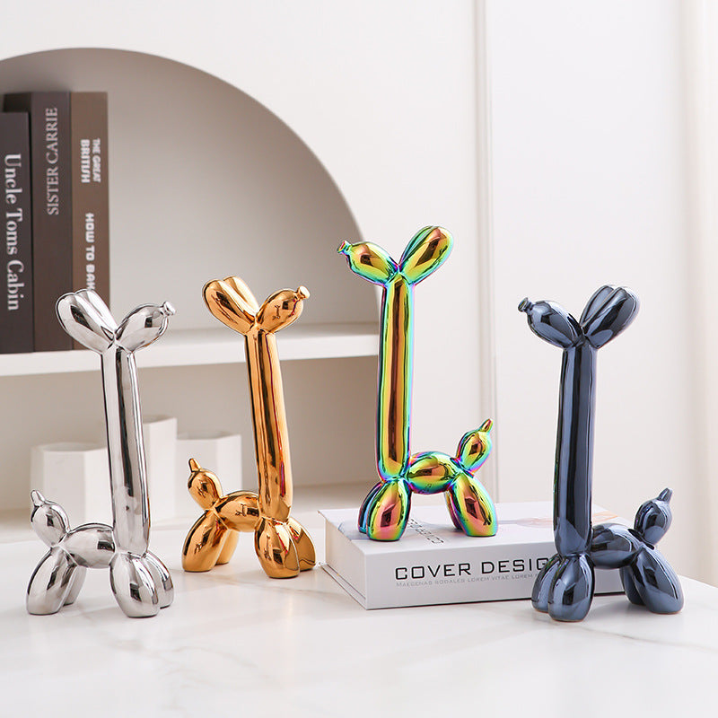 Fun Colorful Ceramic Dog Figurine Home Decor