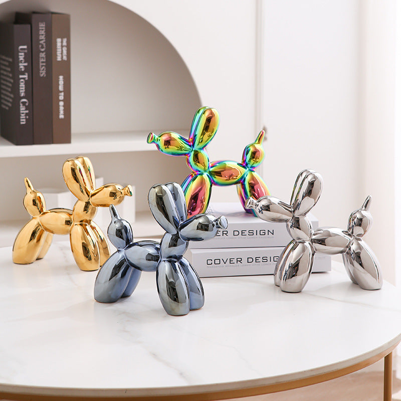 Fun Colorful Ceramic Dog Figurine Home Decor