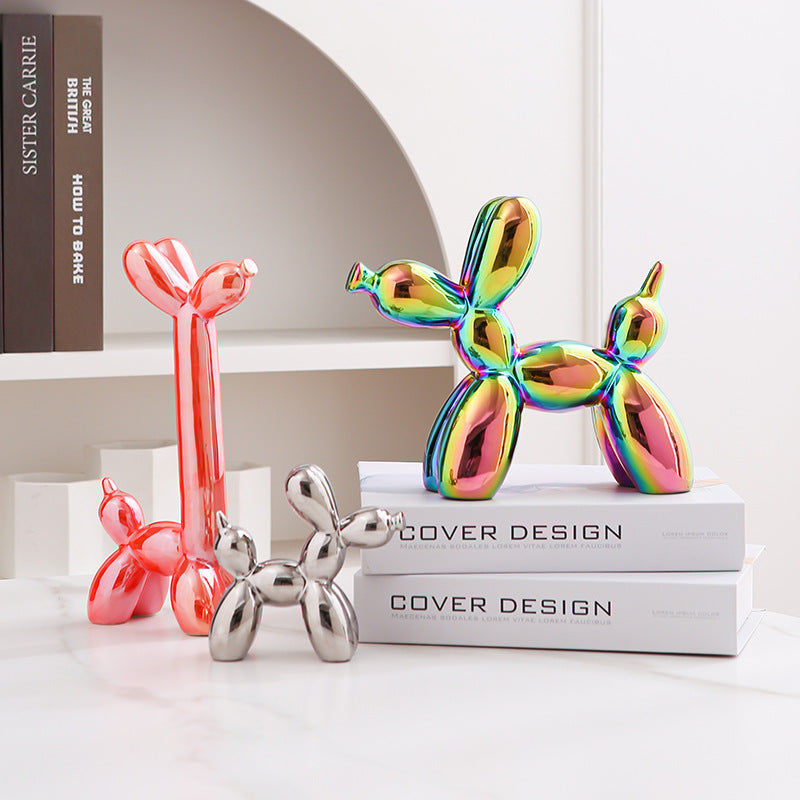 Fun Colorful Ceramic Dog Figurine Home Decor