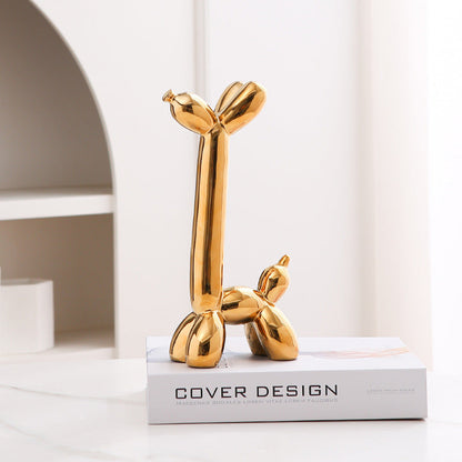 Fun Colorful Ceramic Dog Figurine Home Decor