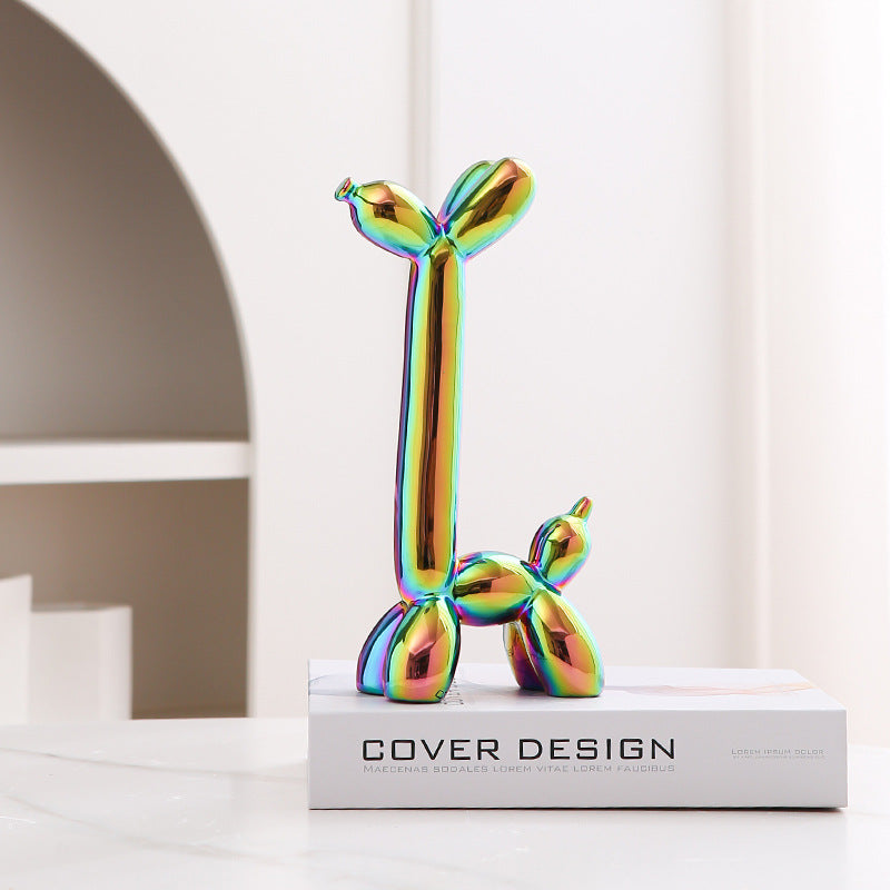 Fun Colorful Ceramic Dog Figurine Home Decor