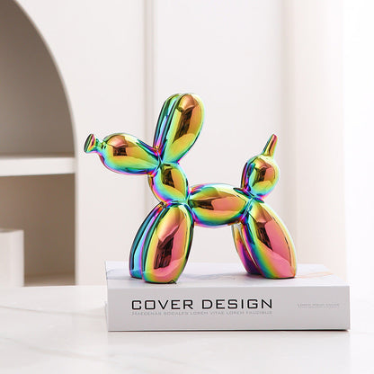 Fun Colorful Ceramic Dog Figurine Home Decor