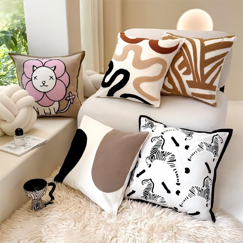 Modern Living Room Sofa Cover | Plain Soft Cushion Pillowcase - Luxicro