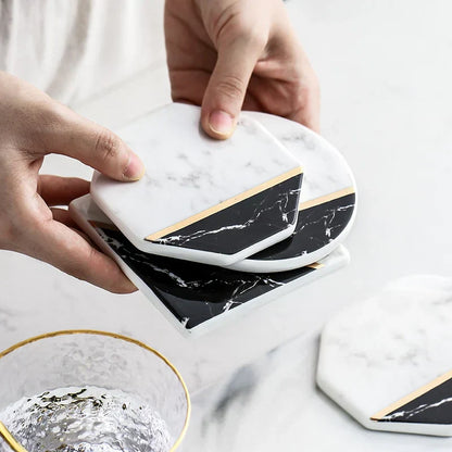 Stylish White Marble Coasters