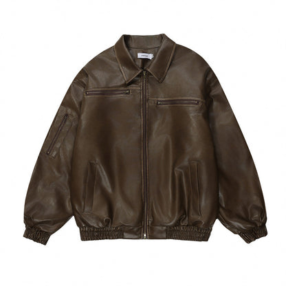 Tough Mens Vintage Leather Biker Jacket