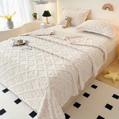 Cozy Floral Pattern Fleece Throw Blanket