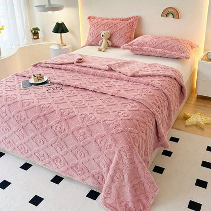 Cozy Floral Pattern Fleece Throw Blanket