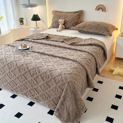 Cozy Floral Pattern Fleece Throw Blanket