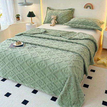 Cozy Floral Pattern Fleece Throw Blanket