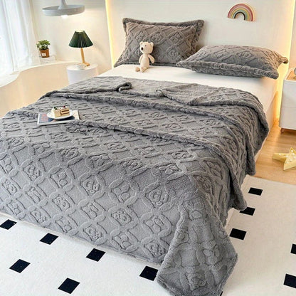 Cozy Floral Pattern Fleece Throw Blanket