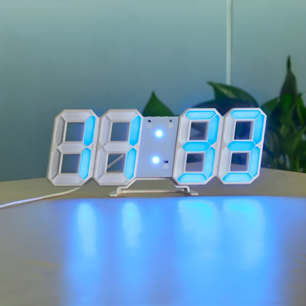 Slim LED Wall Clock with Automatic Brightness Control