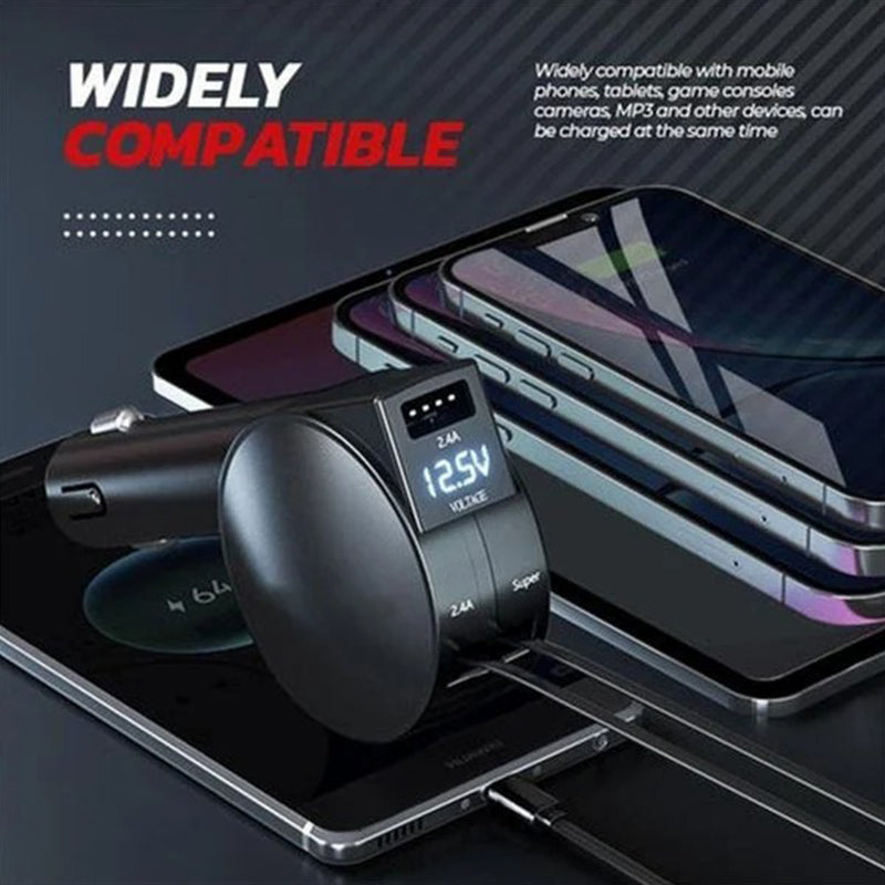 Portable 3-in-1 Fast Car Phone Charger