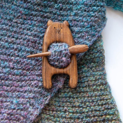 Adorable Wood Animal Brooch Pin