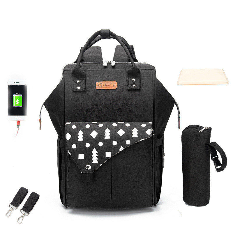 Convenient Diaper Bag with Built-in Phone Charger - Luxicro