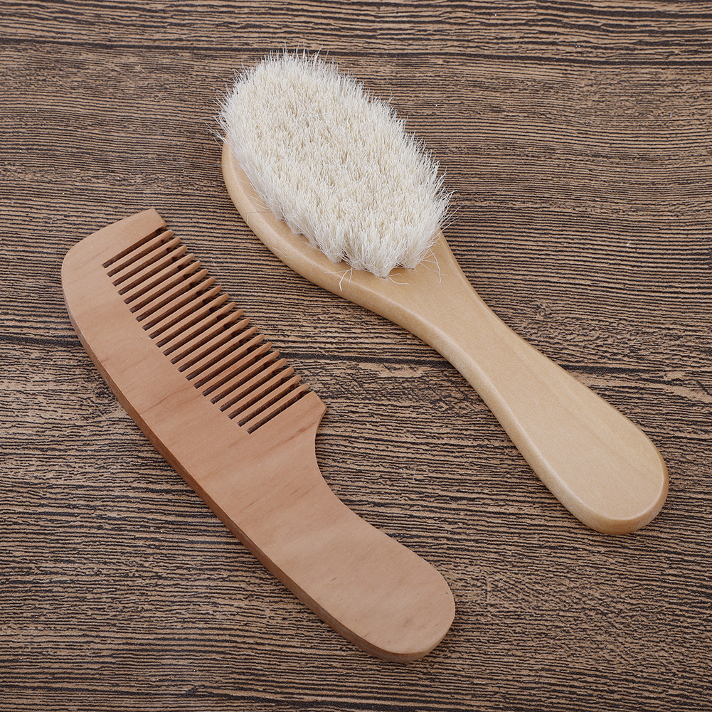 Gentle Baby Hairbrush and Comb Set for Newborns