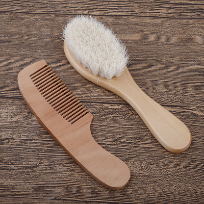 Gentle Baby Hairbrush and Comb Set for Newborns