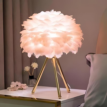 Elegant Feather Table Lamp For Home Decor - Luxicro