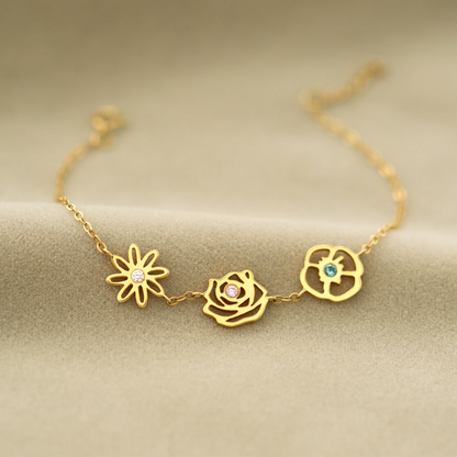Dainty Astrology Gemstone Charm Bracelet